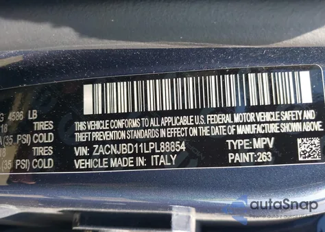 2020 Jeep Renegade Limited 4X4 из США, поврежденный, VIN ZACNJBD11LPL88854